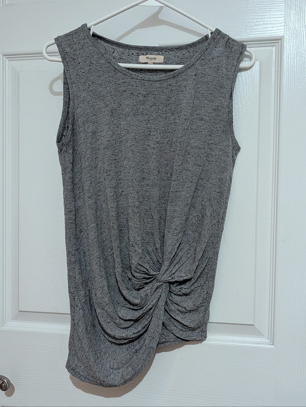 Madewell Gray Twist-Front Sleeveless Tank